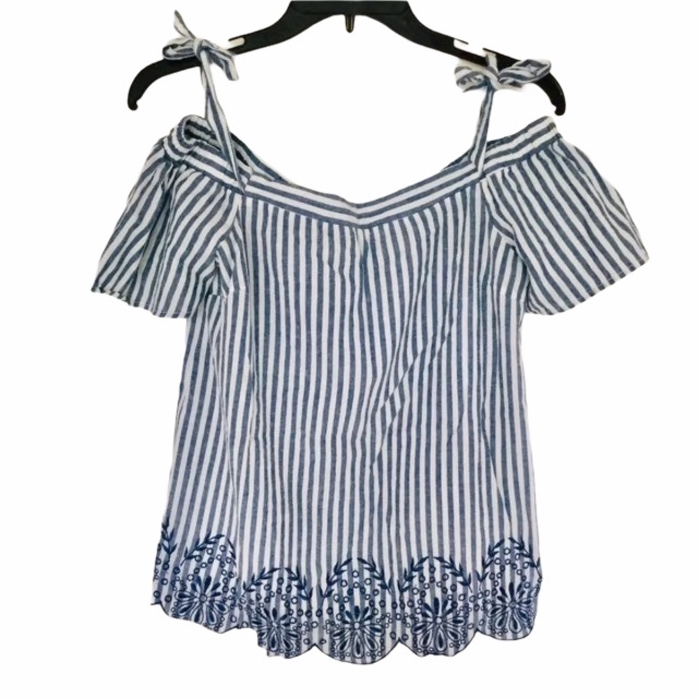 Charlotte Russe Off Shoulder Striped Top